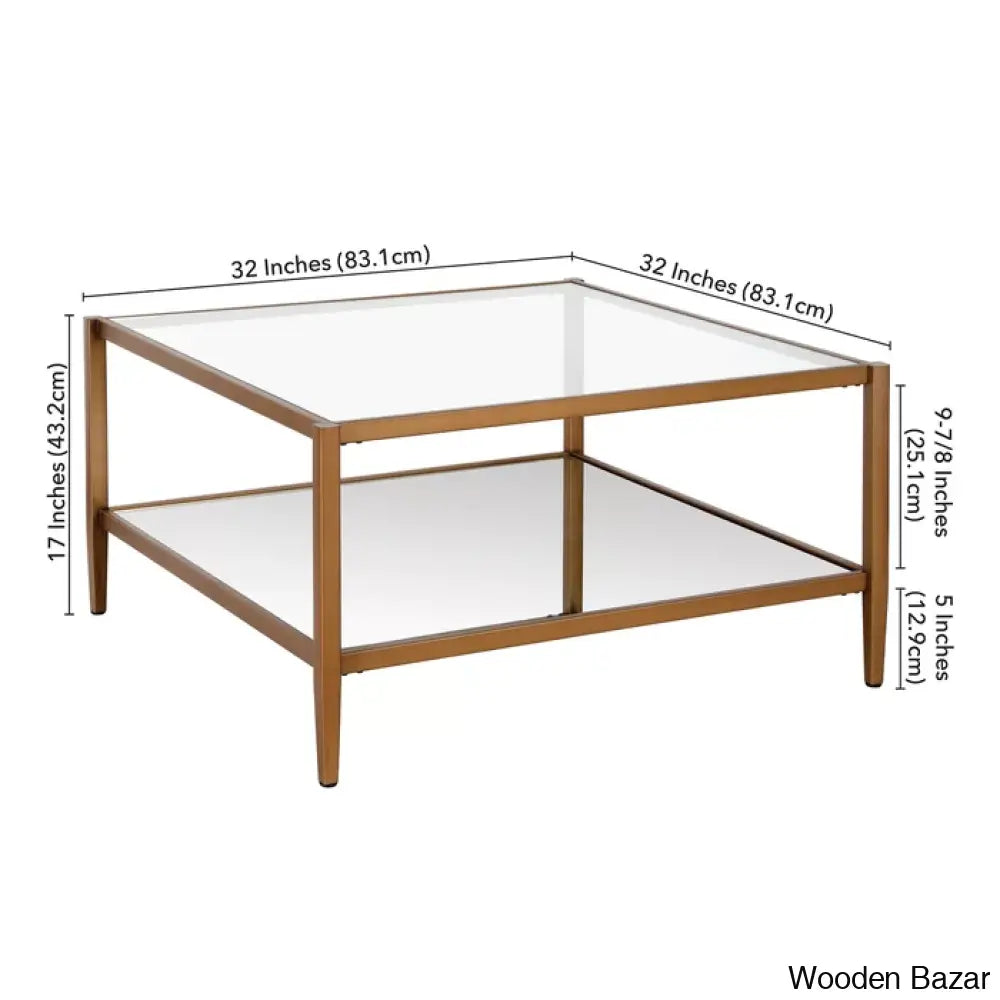 Burlingtony Glass 4 Legs Coffee And Center Table With Storage