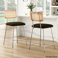 Burokern Swivel 25.2’’ Counter And Bar Stool (Set Of 2) Green