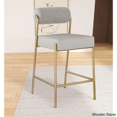 Burslemz Boucle Fabric & Faux Leather Counter And Bar Stool