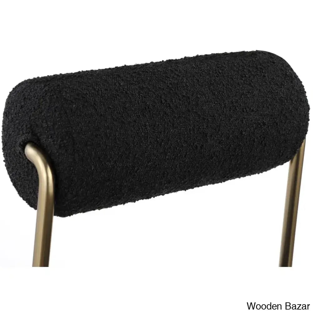 Burslemz Boucle Fabric & Faux Leather Counter And Bar Stool