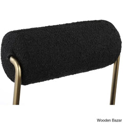 Burslemz Boucle Fabric & Faux Leather Counter And Bar Stool