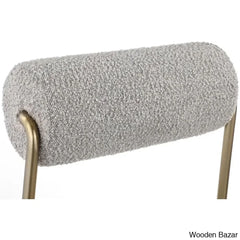 Burslemz Boucle Fabric & Faux Leather Counter And Bar Stool