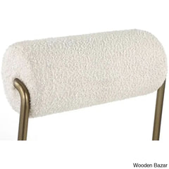 Burslemz Boucle Fabric & Faux Leather Counter And Bar Stool