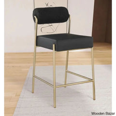 Burslemz Boucle Fabric & Faux Leather Counter And Bar Stool