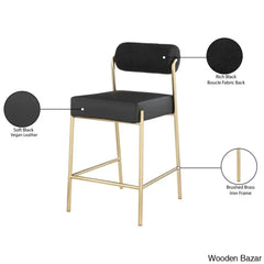 Burslemz Boucle Fabric & Faux Leather Counter And Bar Stool