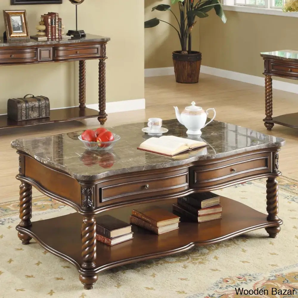 Bury Marble Top Cocktail Coffee And Center Table