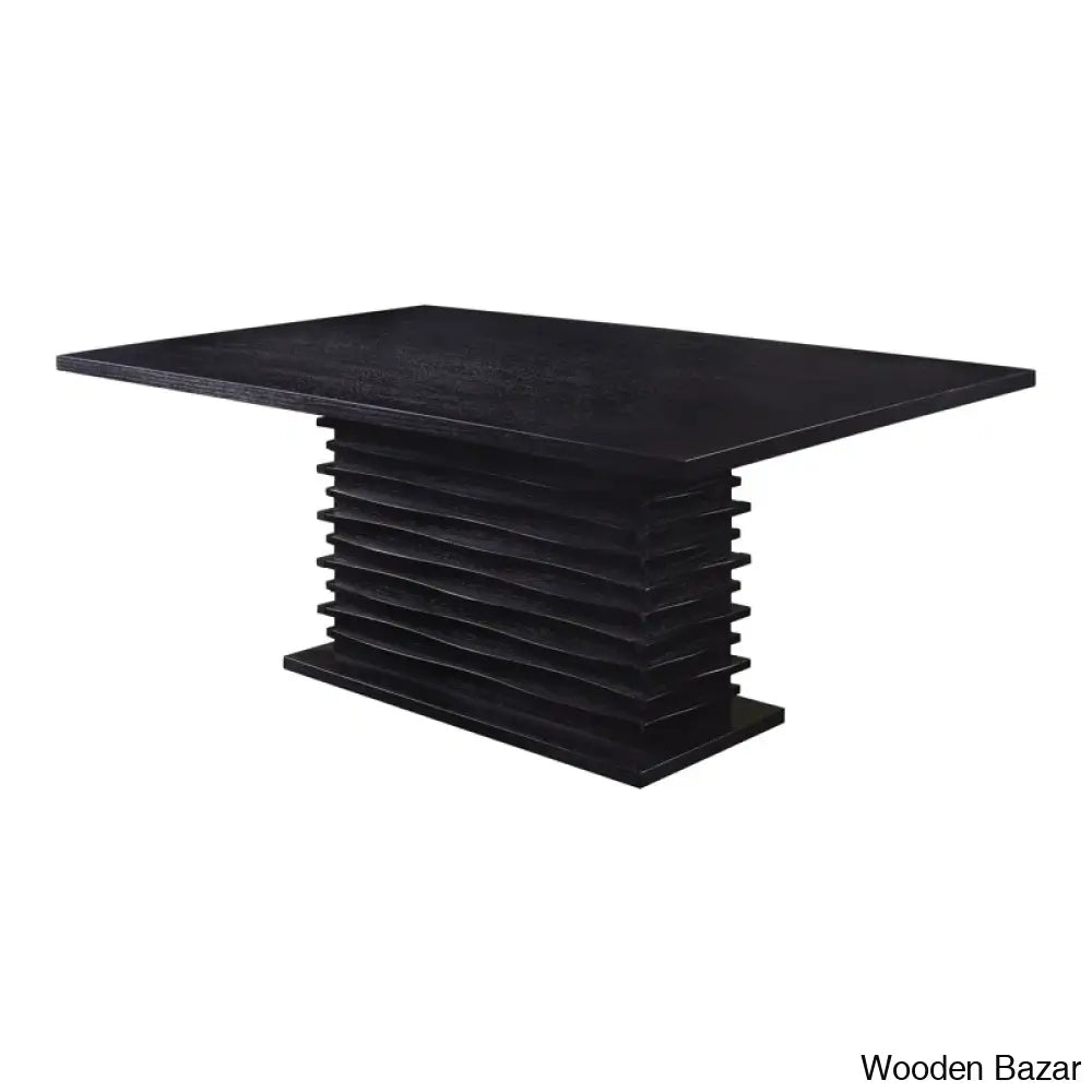 Byrd Stylish Black And Gray Pedestal Dining Set - Modern Elegance For Sophisticated Spaces