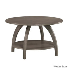 Cabool Round Coffee Table With Shelf And Center