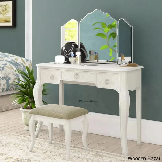 Caden Vanity Dressing Table With Mirror And Stool