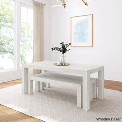 Cady 6 Seater Teak Wood Solid Dining Set - Wooden Bazar