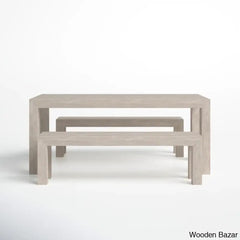 Cady 6 Seater Teak Wood Solid Dining Set - Wooden Bazar