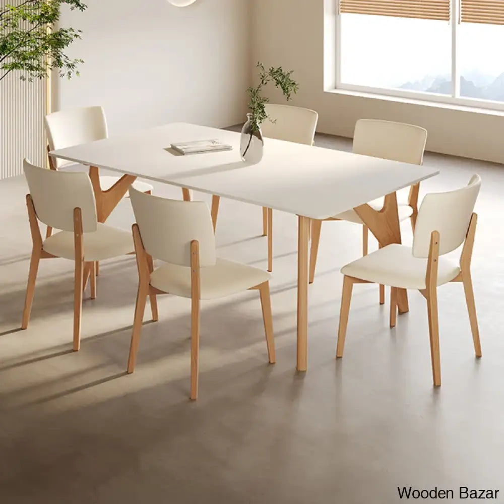 Cahir Luxury Wooden Dining Set For Luxe Homes - Bazar 6 Seater