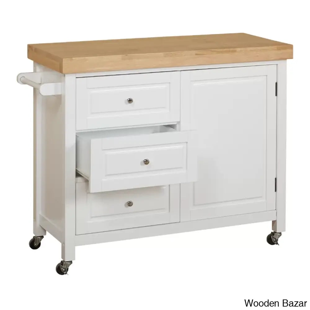 Callahan Wood Kitchen Cart Trolley Cart Cabinet Kitchen Island With Storage