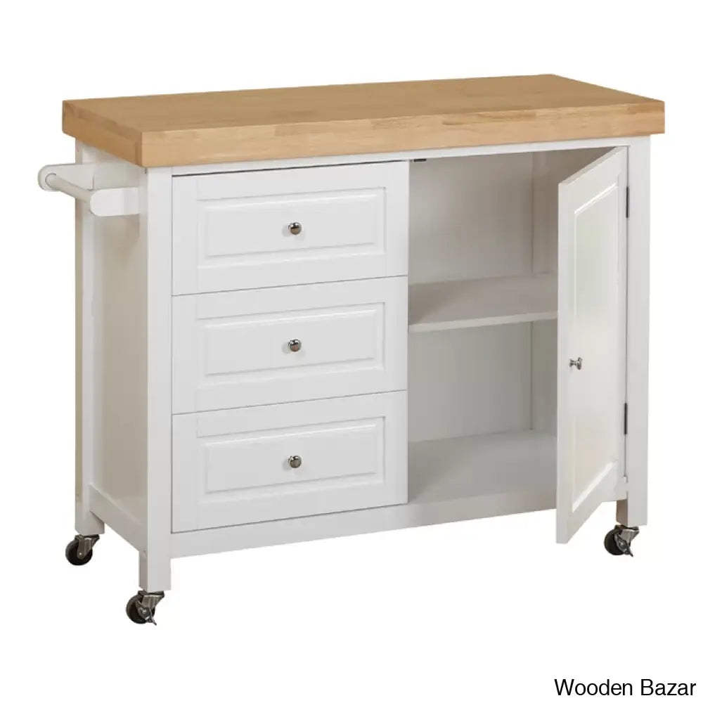 Callahan Wood Kitchen Cart Trolley Cart Cabinet Kitchen Island With Storage