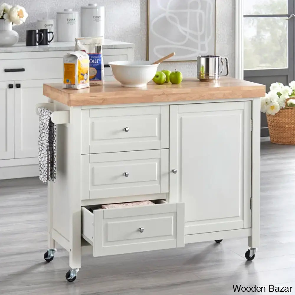 Callahan Wood Kitchen Cart Trolley Cart Cabinet Kitchen Island With Storage