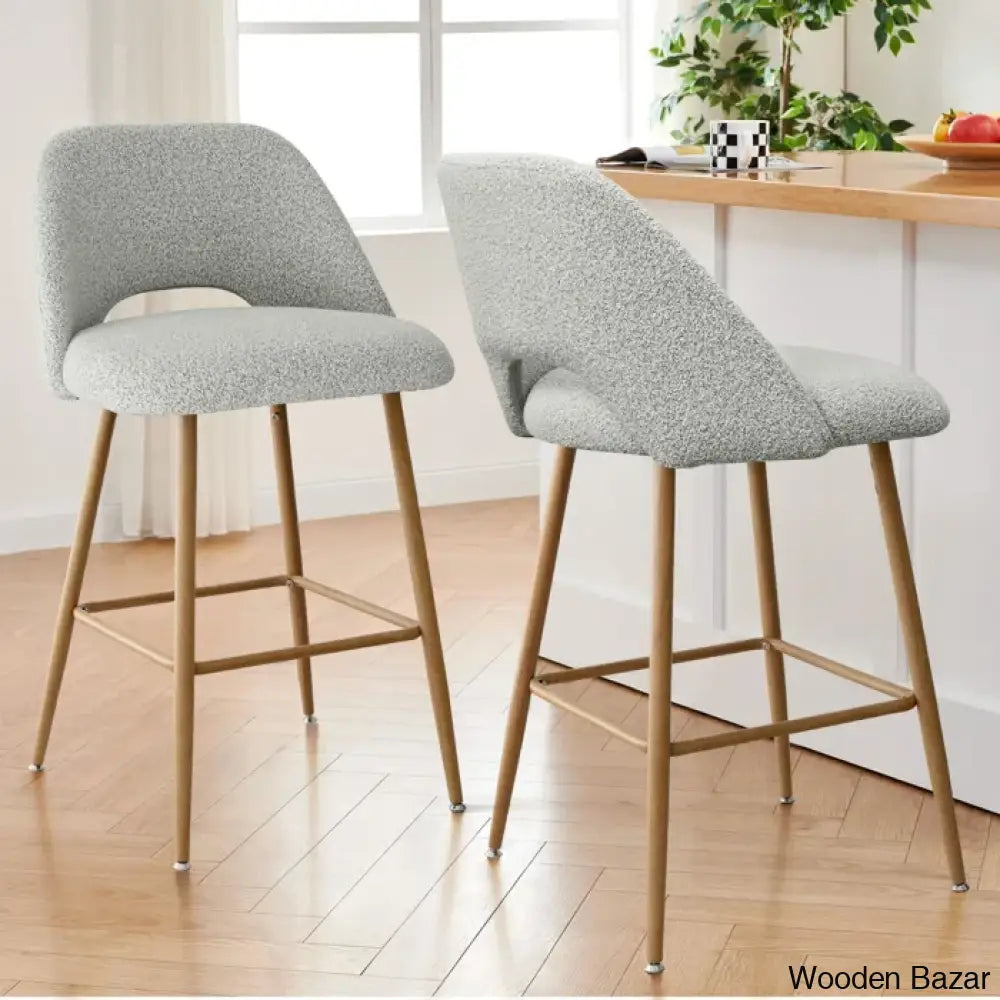 Camardaz 26’’ Boucle Counter And Bar Stool (Set Of 2)