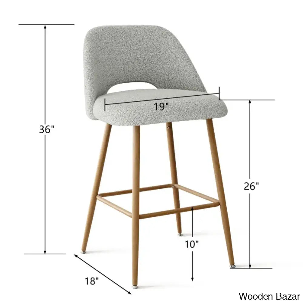 Camardaz 26’’ Boucle Counter And Bar Stool (Set Of 2)