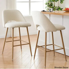 Camardaz 26’’ Boucle Counter And Bar Stool (Set Of 2) Beige