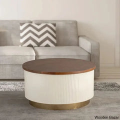 Canovas Solid Wood Top Coffee And Center Table White