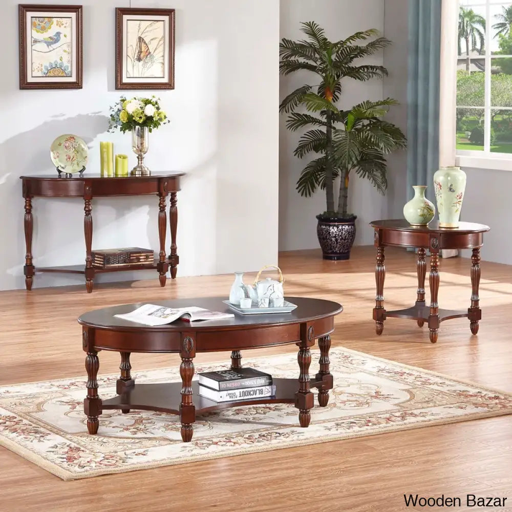 Cantrall Solid Wood Coffee And Center Table