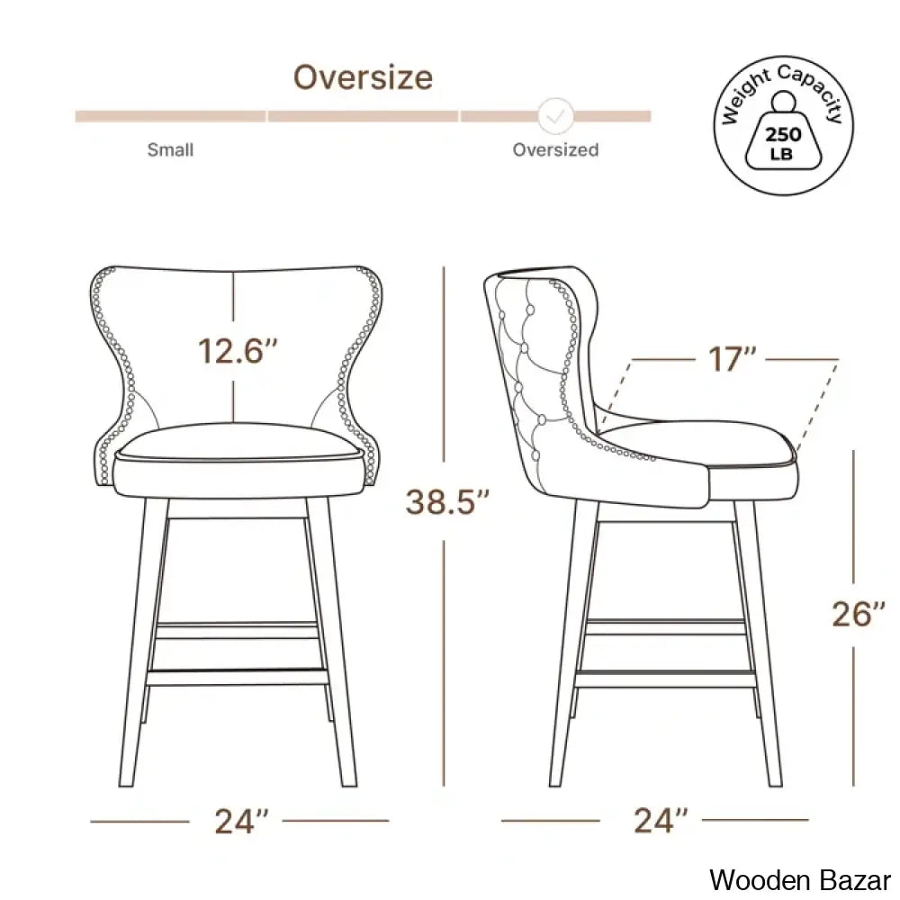 Caralinec Swivel Counter & Bar Stool (Set Of 2)