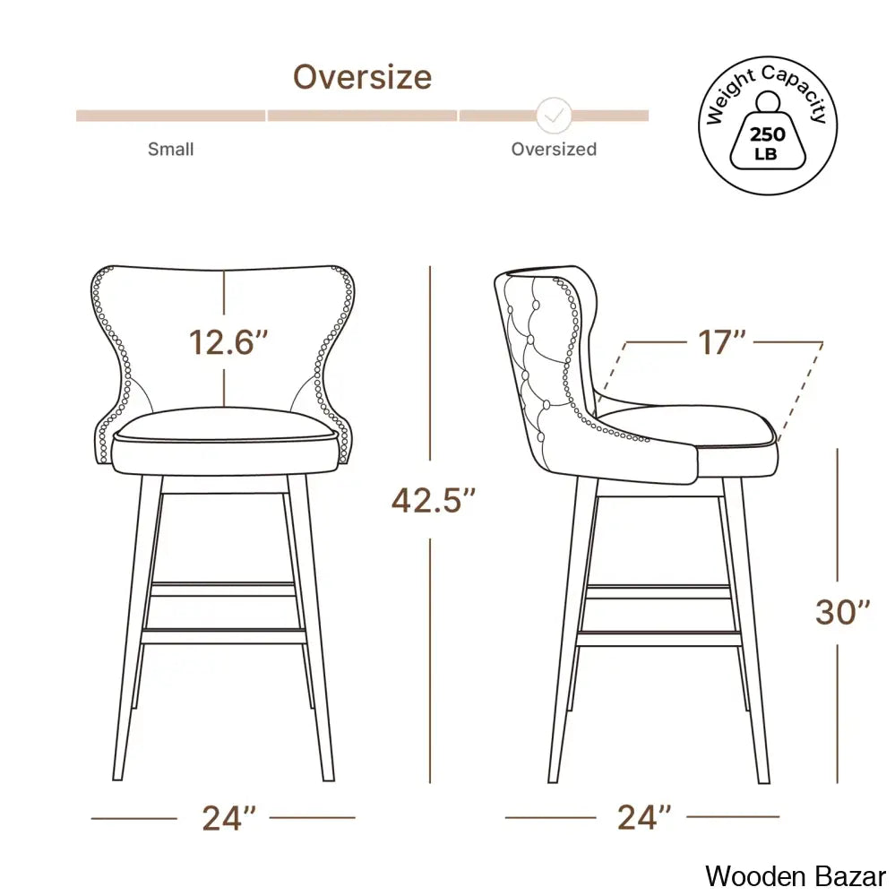 Caralinec Swivel Counter & Bar Stool (Set Of 2)