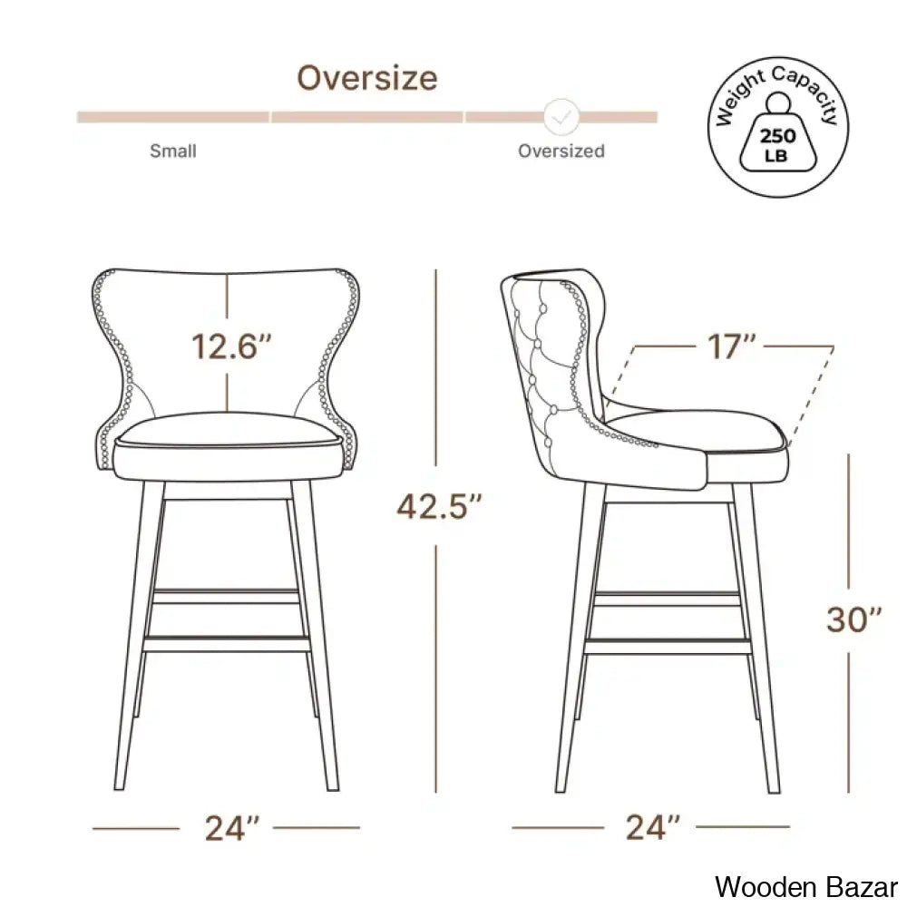 Caralinec Swivel Counter & Bar Stool (Set Of 2)