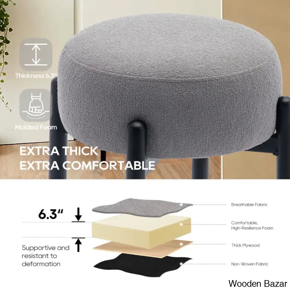 Carien 24’’ Swivel Sherpa Upholstered Counter Stool