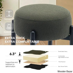 Carien 24’’ Swivel Sherpa Upholstered Counter Stool