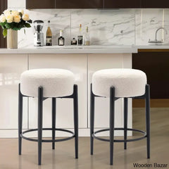 Carien 24’’ Swivel Sherpa Upholstered Counter Stool