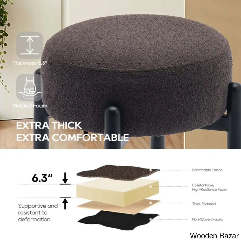 Carien 24’’ Swivel Sherpa Upholstered Counter Stool