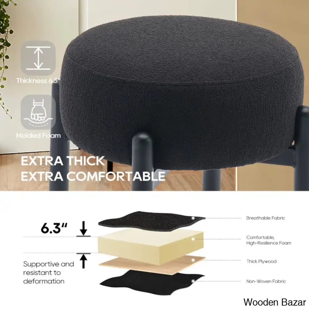 Carien 24’’ Swivel Sherpa Upholstered Counter Stool