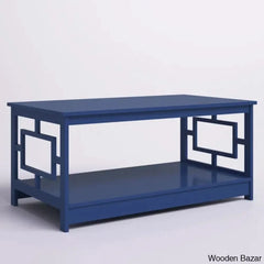 Carimelineey Coffee And Center Table Cobalt Blue Top/Cobalt Base
