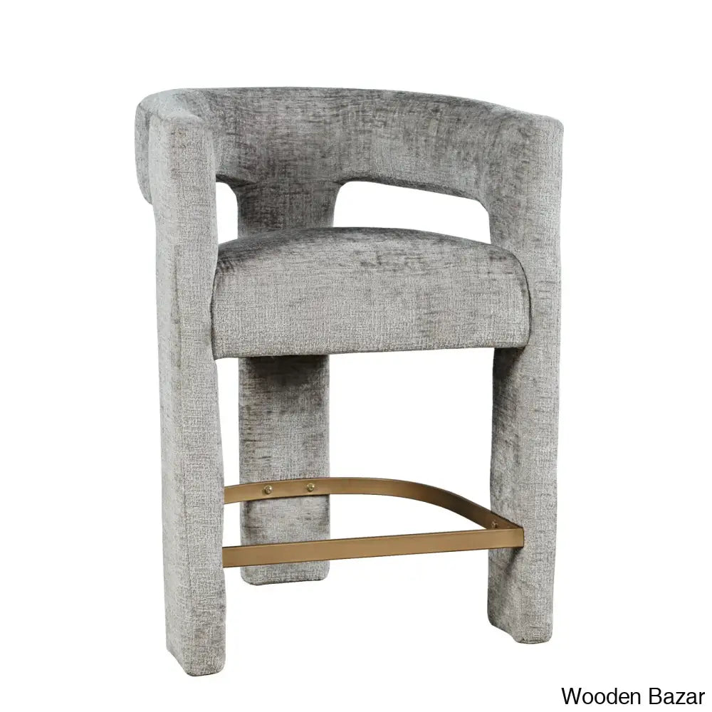 Carlinez Modern Upholstered 25’’ Counter And Bar Stool - Wooden Bazar