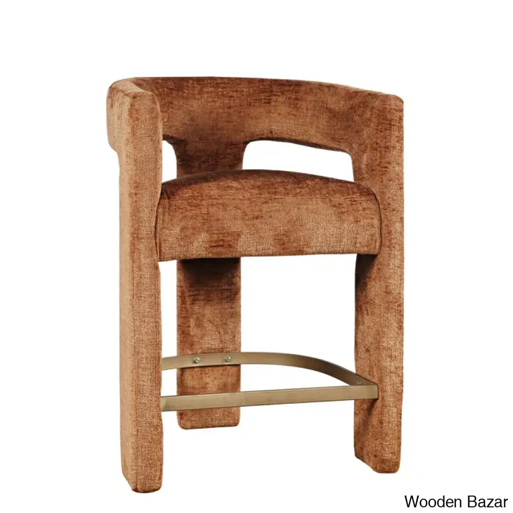 Carlinez Modern Upholstered 25’’ Counter And Bar Stool - Wooden Bazar