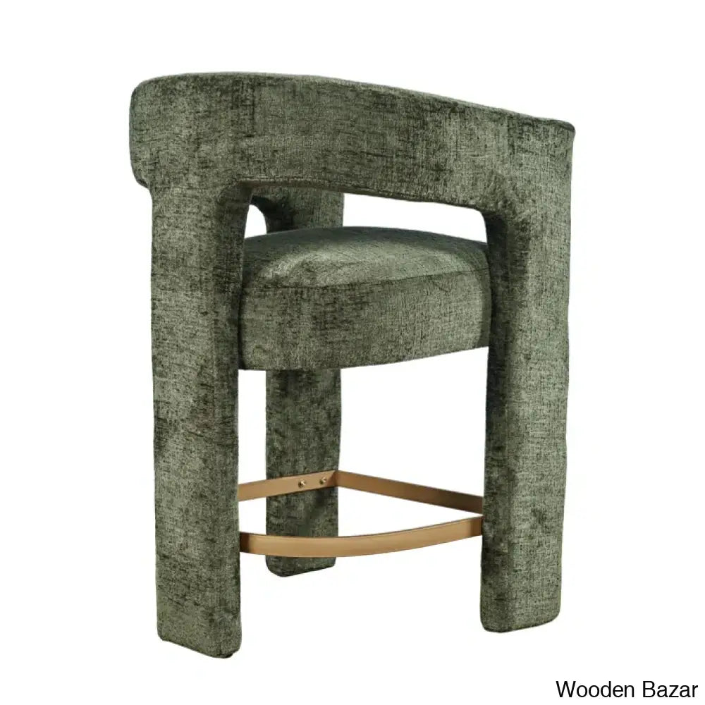 Carlinez Modern Upholstered 25’’ Counter And Bar Stool - Wooden Bazar