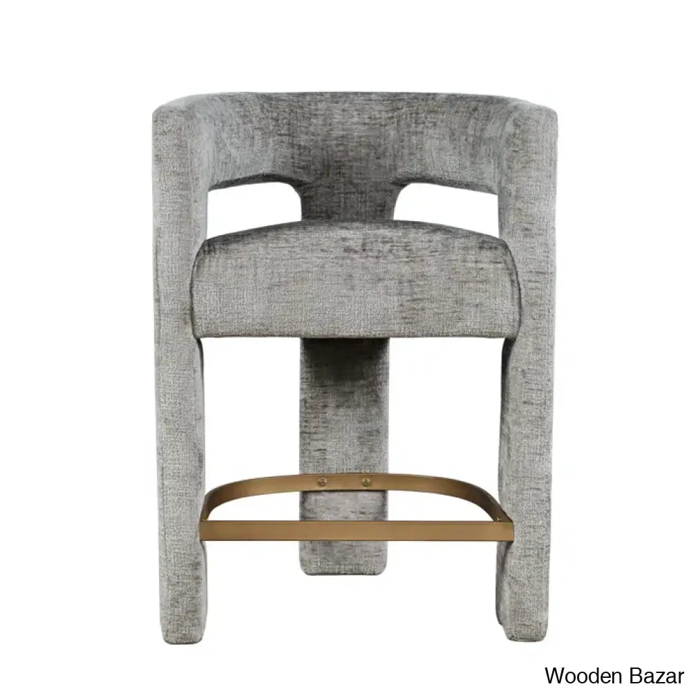 Carlinez Modern Upholstered 25’’ Counter And Bar Stool - Wooden Bazar