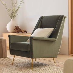 Kolerd High-Back Mid-Century Chair - Metal Legs