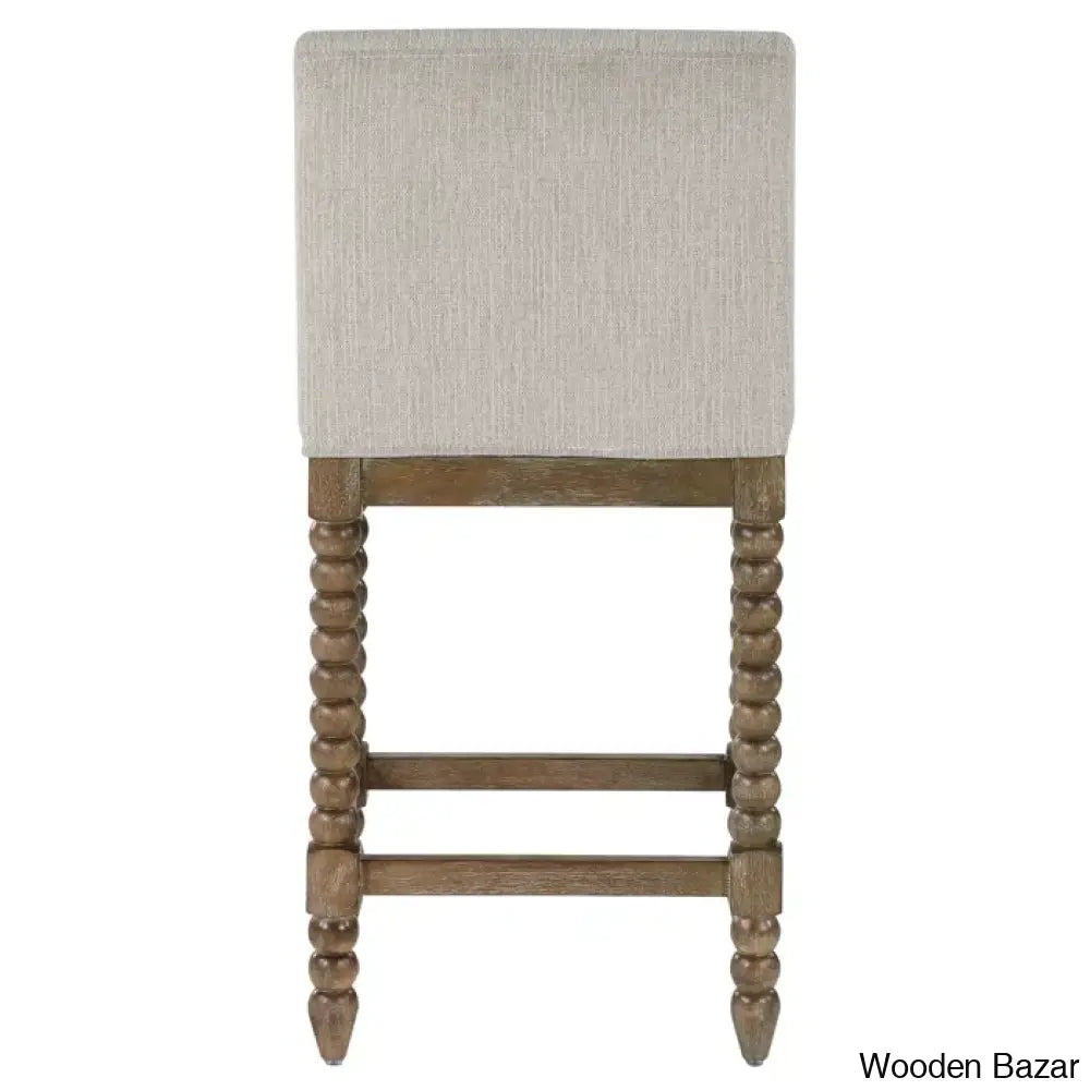 Carollyne Swivel 26’’ High Modern Farmhouse Turned Leg Beaded Counter And Bar Stool