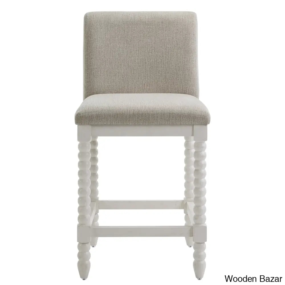 Carollyne Swivel 26’’ High Modern Farmhouse Turned Leg Beaded Counter And Bar Stool