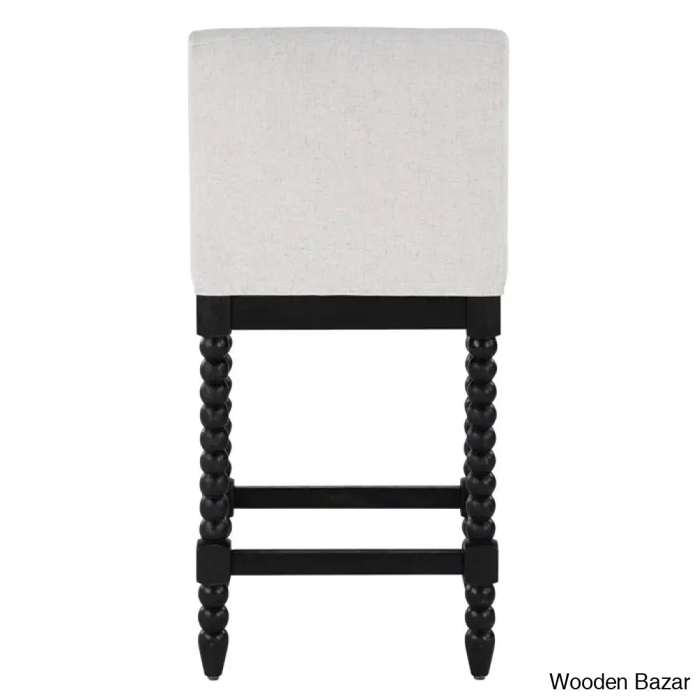 Carollyne Swivel 26’’ High Modern Farmhouse Turned Leg Beaded Counter And Bar Stool