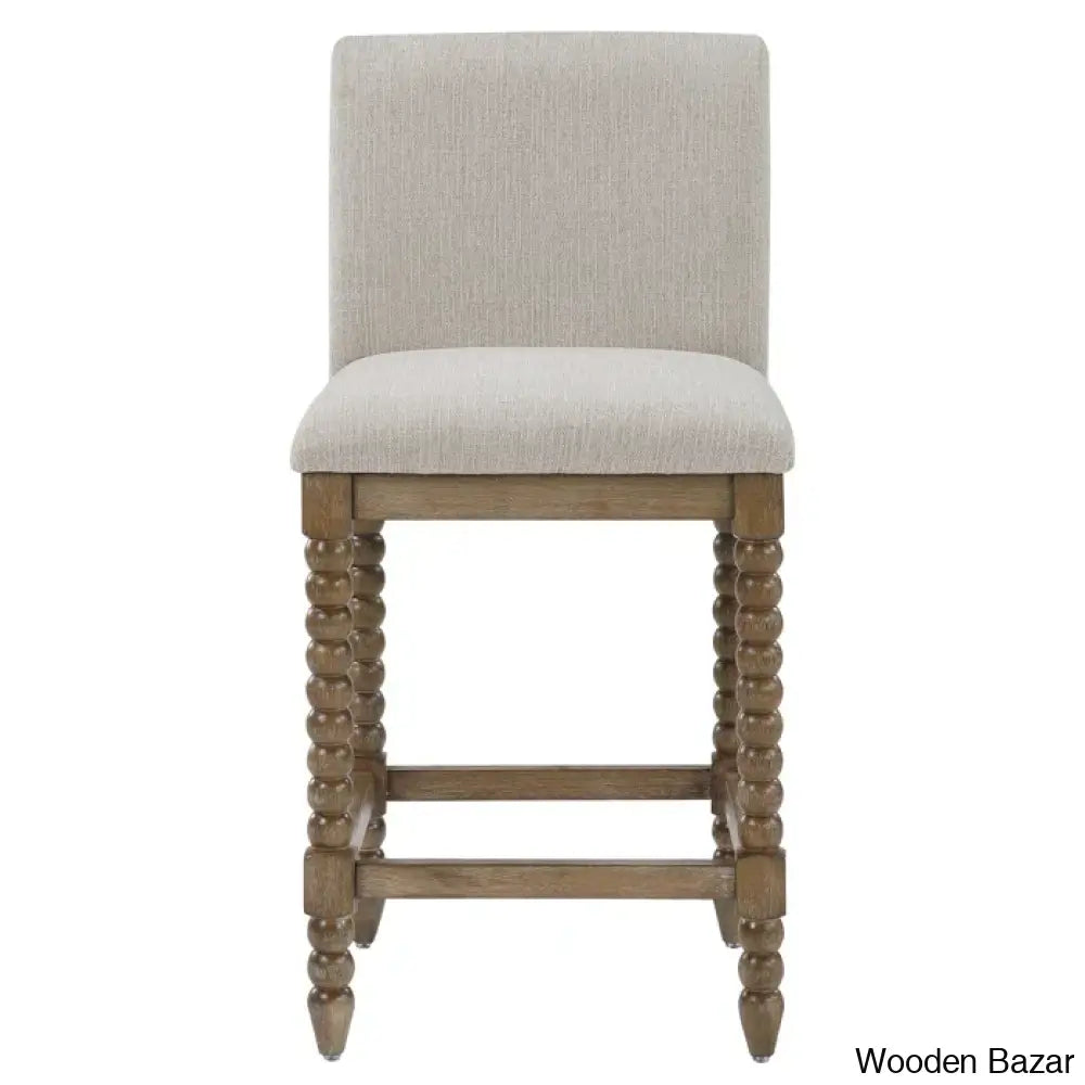 Carollyne Swivel 26’’ High Modern Farmhouse Turned Leg Beaded Counter And Bar Stool