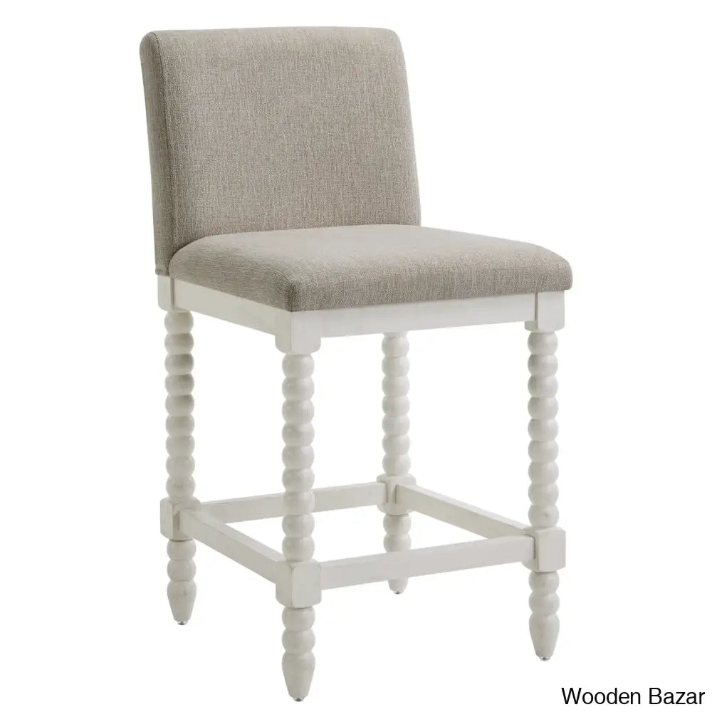 Carollyne Swivel 26’’ High Modern Farmhouse Turned Leg Beaded Counter And Bar Stool