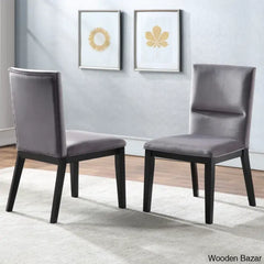 Caron 4 Seater Glass Top Pedestal Dining Set - Wooden Bazar