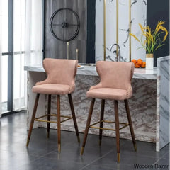 Carrazcox Upholstered Counter And Bar Stool With Solid Wood Frame (Set Of 2) Pink / Bar (29.5”