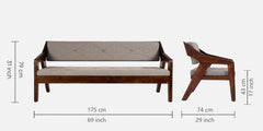 Grey 3-Seater Sofa With Premium Fabric - Wooden Bazar