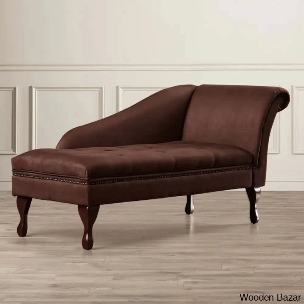 Catalano Tufted Right Arm Chaise Lounge with Storage Wooden Bazar