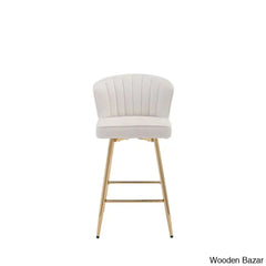 Cavillz Swivel Upholstered 25.5’’ Counter And Bar Stool With Metal Frame Beige / 1 Piece