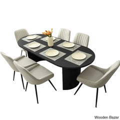 Ceder Luxury 6 Seater Dining Table Set - Wooden Bazar