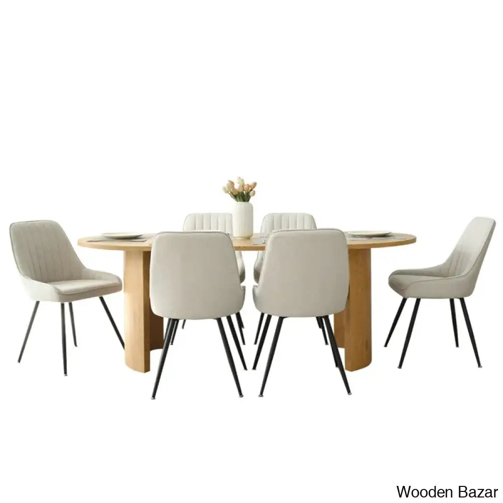 Ceder Luxury 6 Seater Dining Table Set - Wooden Bazar